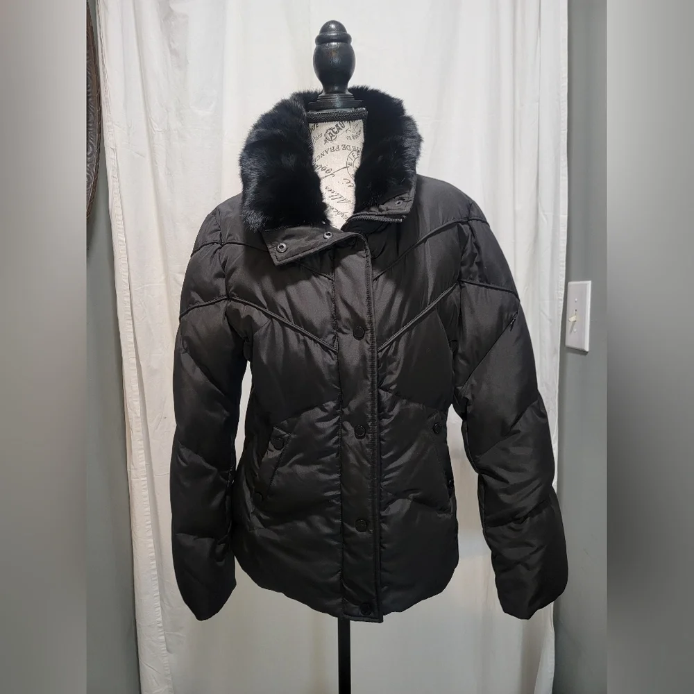 Vintage Calvin Klein Down Jacket with Fur Collar